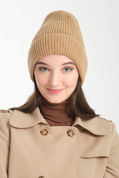 Wega Moda Winter Knitwear Beanie - Classical Women's Beanie with Twill Knit and Woven, Std Plate