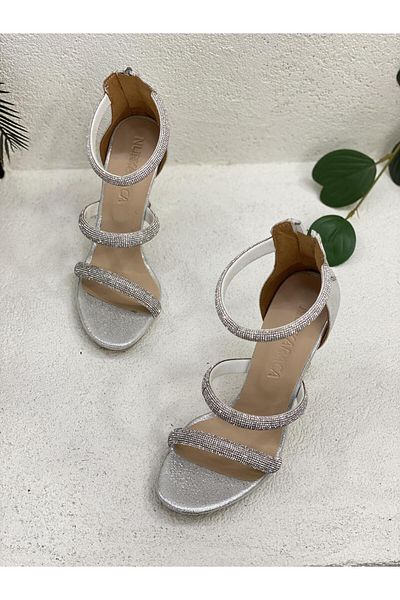 NUR KARACA 23y1073 Pantofi cu toc cu platformă cu 3 dungi de 12 cm
