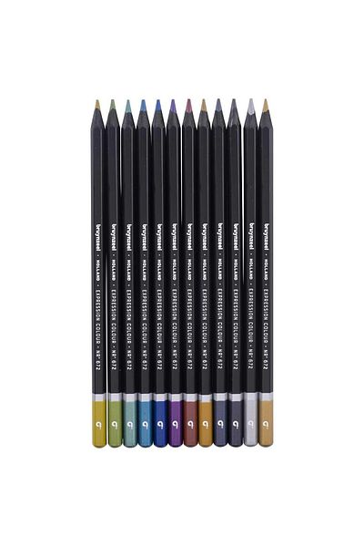 Bruynzeel Expression Color Dry Crayons 12 Colors Metallic Shades