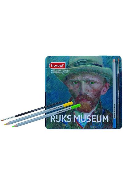 Bruynzeel Rijks Museum Aquarell Paint Pen Set - 24 Colored Metal Box