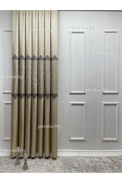 PERDECITY Damaks Pattern Background Curtain 100cm Suitable for Each Room 1X3 Tight Pleats