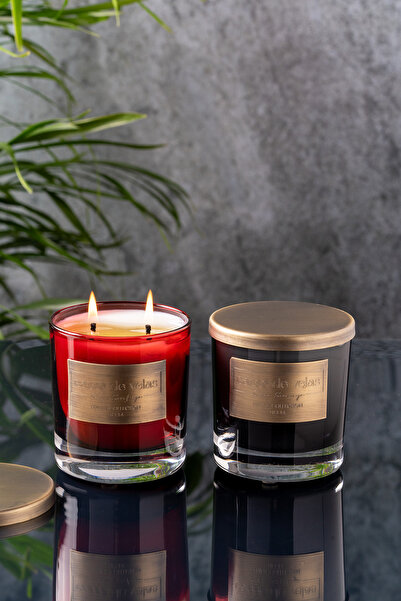 Casse De Velas Doğal, El Yapımı,wax,kırmızı Ve Siyah Renklerinde, Pirinç Deta...