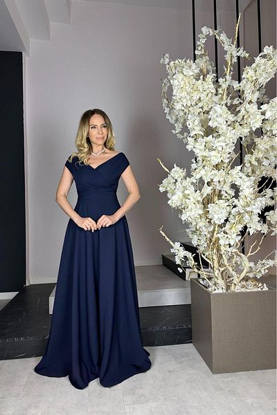 gesmoda Βραδινό φόρεμα Navy Blue Maxi - G0966