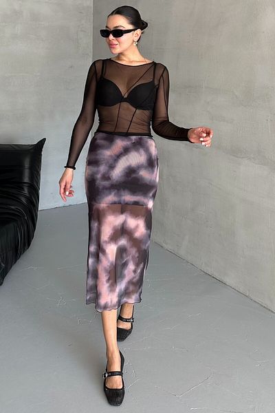 MODAGEN Fusta lungă cu model violet închis de damă