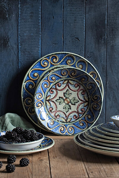 İD FİNE ID FINE Porselen Amalfi Valle Çukur Tabak 20 cm 550 cc 6'lı Takım 20203-121120