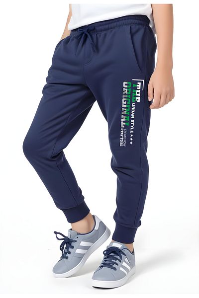 panios kids Pantaloni de sport Jogger cu imprimeu în stil urban, cu talie elastică