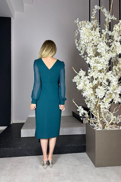 gesmoda G0983 Emerald Stone Detailed Chiffon Evening Dress