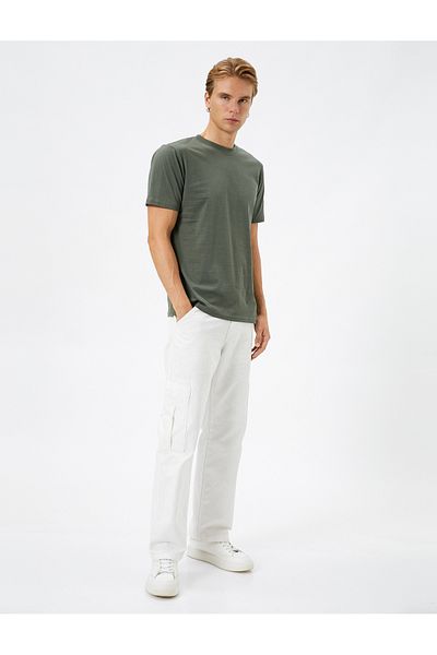 Koton Základní tričko Slim Fit Crew Neck Neck Cotton