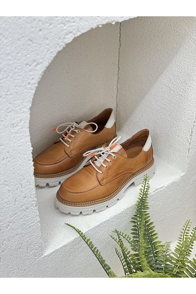 Mammamia D24YA-3850 Дамски мокасини - Естествена кожа, обувки с връзки