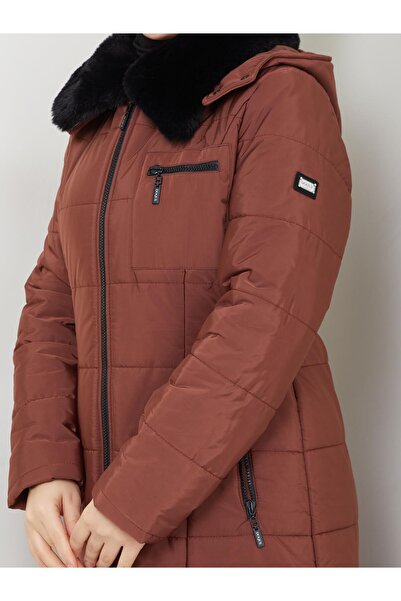 Doque Araboy Şişme Kapitone Kadın Kışlık Kaban Yaka Kürklü 67033