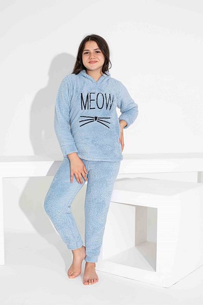 Tarık Set de pijamale pentru fete din pluș cu model