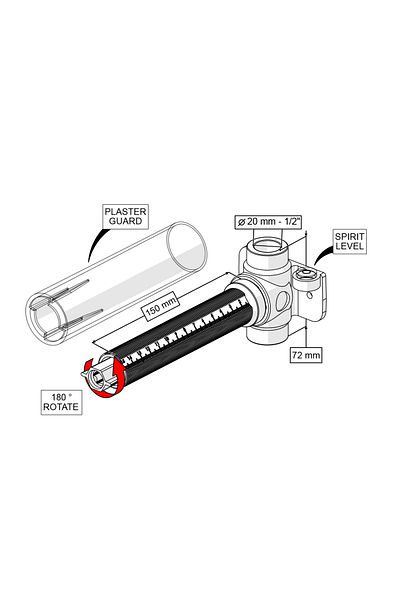 iz yapı dekorasyon Traversing Hand Elixir Built-In Intermediate Cutting Valve Square Ø20-1/2" mm Glossy Gold