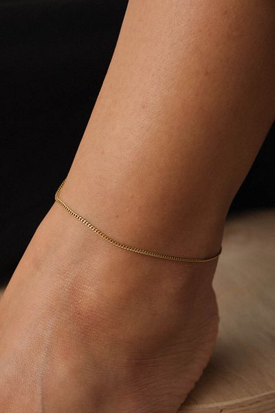 ESBAFLOR Steel Ghost Gurmet Chain Anklet Minimally Tarnish Unisex 22+4cm 1mm