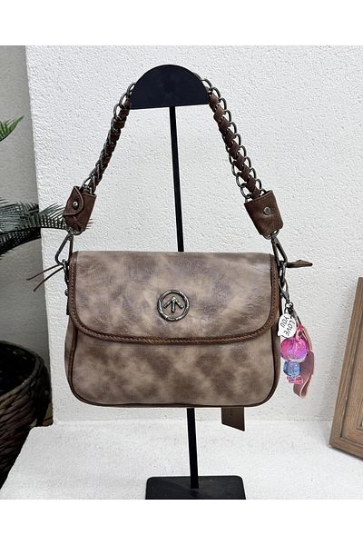 Matthew Cox 1073 Clamshell Chain Strap Both Handle Both Crossbody Leather Bag WOMEN