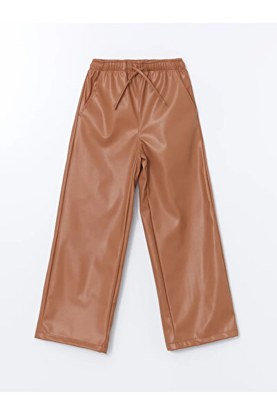 LC Waikiki Lcw Kids Elastic Waist Leather Look Girls' Pants