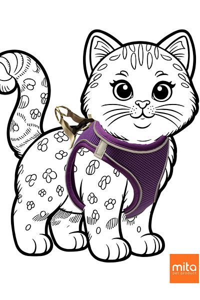 Mita Air Mesh Cat Dog Chest Collar Double Reflective, Anti-Sweat Collar