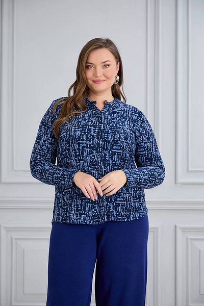 TUSSE Women's Soft Patterned Elegant Plus Size Cashmere Shirt Blouse