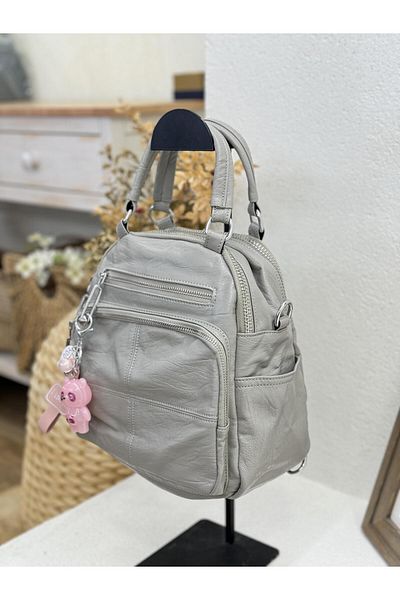 Matthew Cox 1022 Model Double Handle Women's Leather Bag with Keychain and Gift