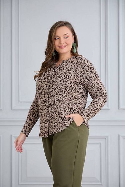 TUSSE Women's Soft Patterned Elegant Plus Size Cashmere Shirt Blouse