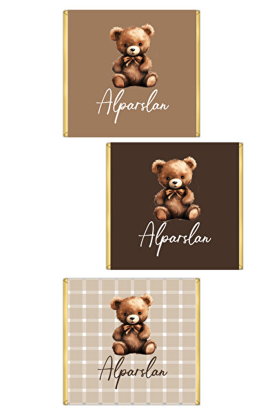 fırsatlar diyarı Ayıcık Tema - Bebek Madlen Çikolata Sargı Etiketi - 35 Adet