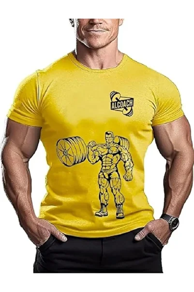 Alcoach Men's T-Shirt - Short Sleeve Gym Training T-Shirt