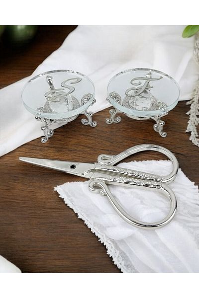 CyzHome Bionda Glass Ring Riser and Promise Scissors Set