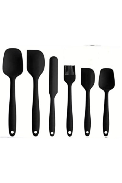 Generic Brand Set of 6 Black Silicone Spoons