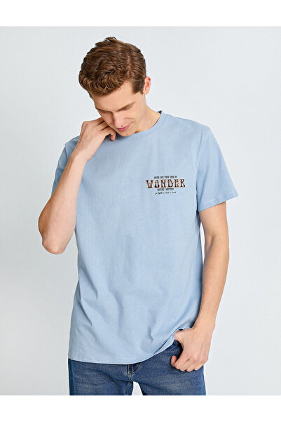 Koton T-shirt z motywem natury i nadrukiem na plecach