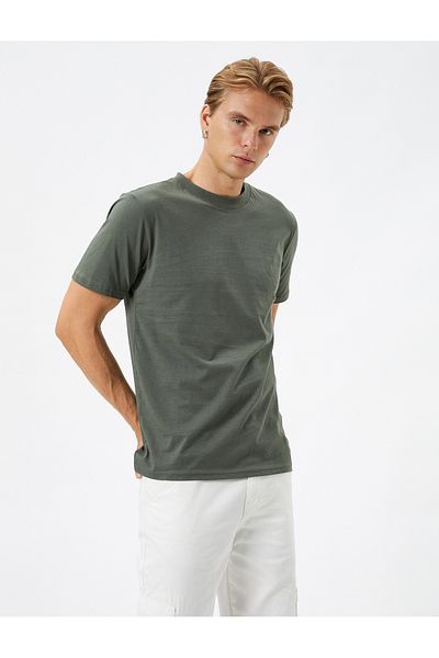 Koton Základní tričko Slim Fit Crew Neck Neck Cotton