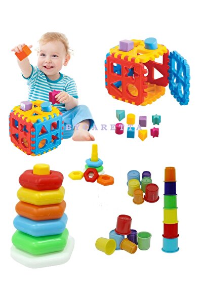 ByCaretta مجموعة ألغاز برج بولتاك التعليمية لتطوير الذكاء مع حلقات سداسية