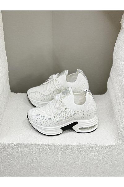 Guja 24Y300-13 Women's Knitwear Sneaker - 9cm Padded Sole with Stone Detail