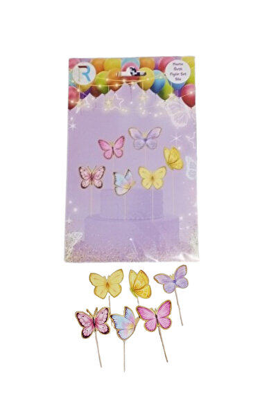 ALYA PARTİ 6'lı Kelebek Pasta süsü figürü