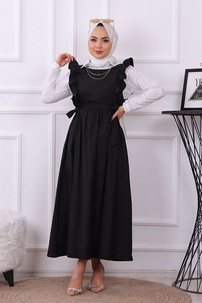 ModaAyşeli Black Ruffle Gilet - Ay126