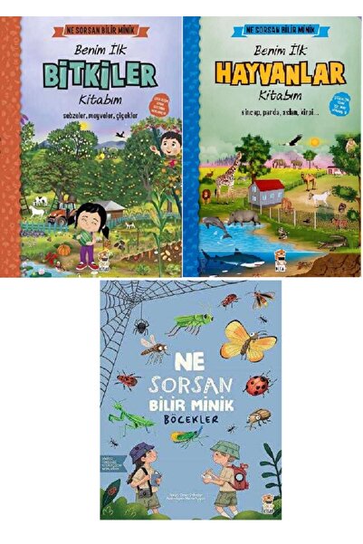 Sincap Kitap Ne Sorsan Bilir Bitki + Hayvan + Böcek / 3 Kitap Set