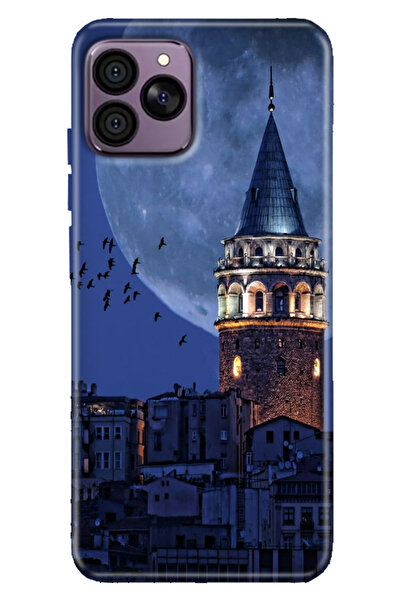 HİKİNG A41 Uyumlu Kılıf Desenli TPU Cover Silikon Galata Moon