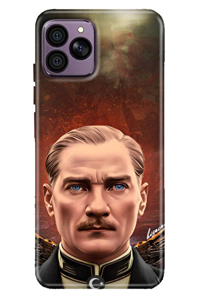 HİKİNG A41 Uyumlu Kılıf Desenli TPU Cover Silikon Asil Atatürk