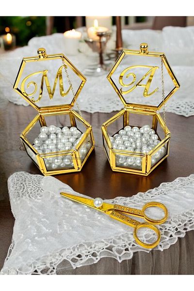 CyzHome Viva Gold Hex Ring Riser and Promise Scissors Set
