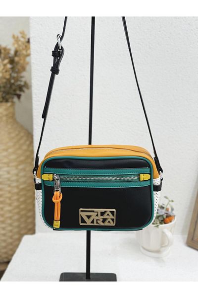 NUR KARACA DSN BJU34001 - Geantă Crossbody Multicoloră pentru Femei