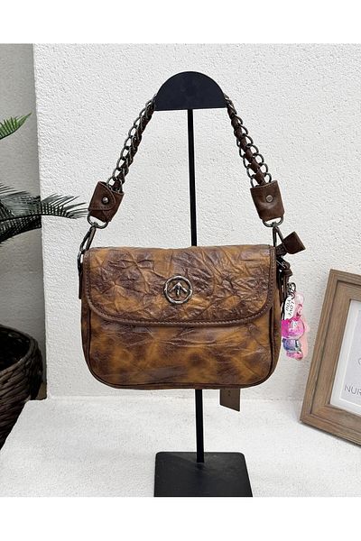 Matthew Cox 1073 Clamshell Chain Strap Both Handle Both Crossbody Leather Bag WOMEN