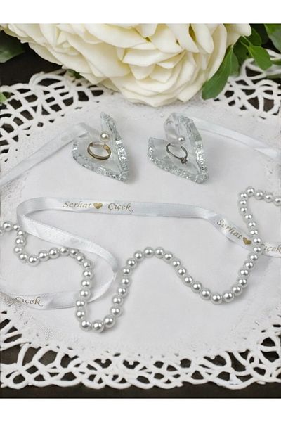 CyzHome Pietra Crystal Glass Ring Riser and Promise Scissors Set