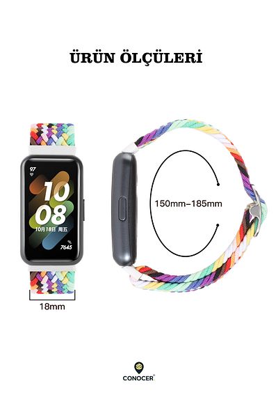 CONOCER حزام حبل شبكي منسوج من الألياف الدقيقة بتصميم جديد متوافق مع Huawei Band 7