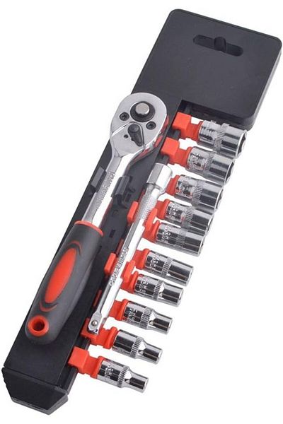 Mu Art Ahşap Cr-V Socket Set 12 Piece 1/2 Inch Vacuum Socket Set (5175)