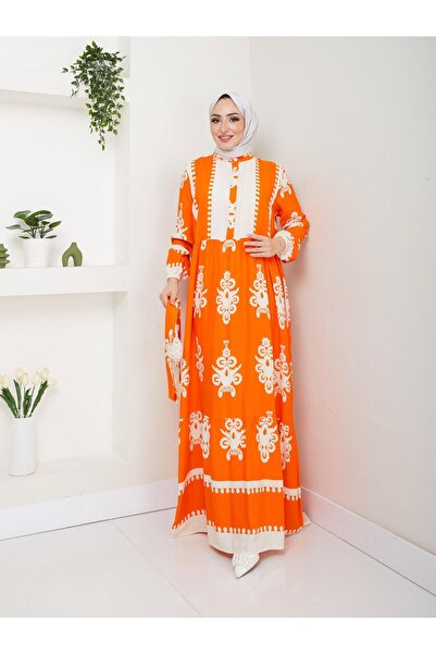 moda periy Kadın yazlık basic pamuklu viskon Kuşaklı Salaş Tesettür Elbise