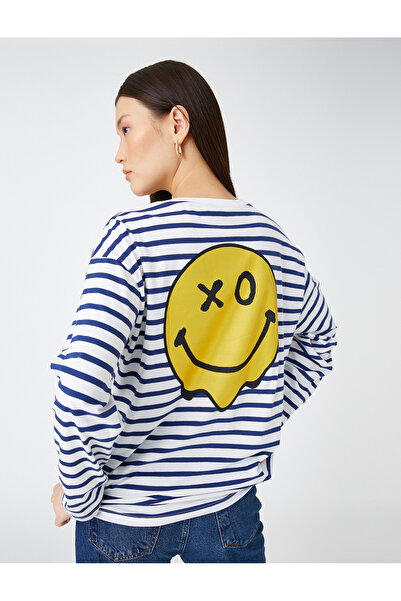 Koton Pamut csíkos hosszú ujjú nyomott póló