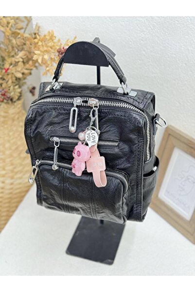 Matthew Cox 1019 Model Leather Women's Bag with Keychain and Gift - Hem, Back, Arm Design