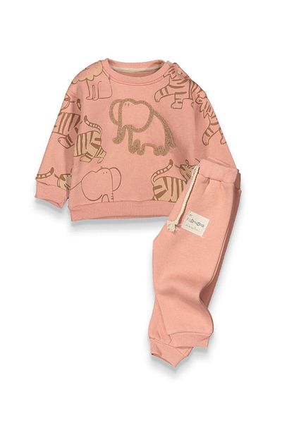 baby flamindo Flamindo Baby Safari Printed and Elephant Pore Embroidered 3 Thread Set
