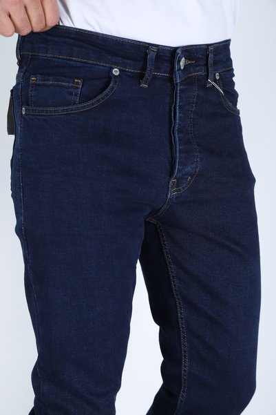 MYRAB DENİM Erkek Lacivert Regular Fit Rahat Kesim Denim Kot Pantolon - Esnek Likralı Jeans