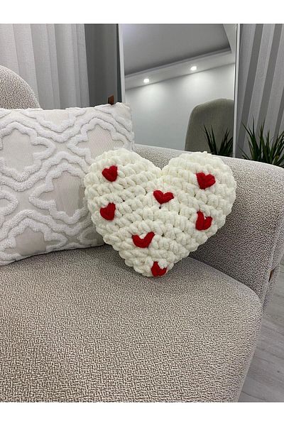 Home Heart Patterned Pillow-Special Heart-Shaped Romantic Decorative Pillow for Special Occasions / Full of Love