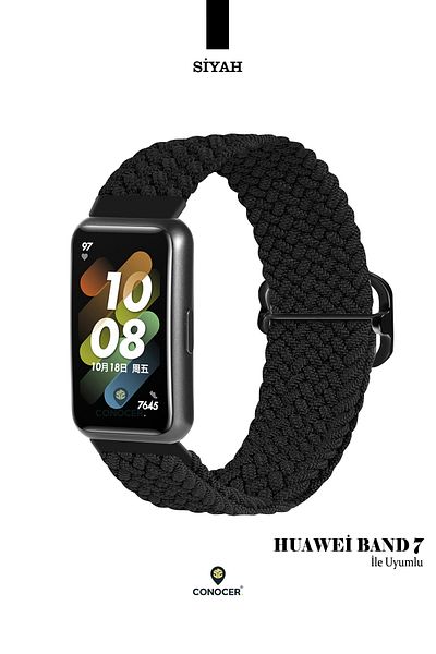 CONOCER حزام حبل شبكي منسوج من الألياف الدقيقة بتصميم جديد متوافق مع Huawei Band 7