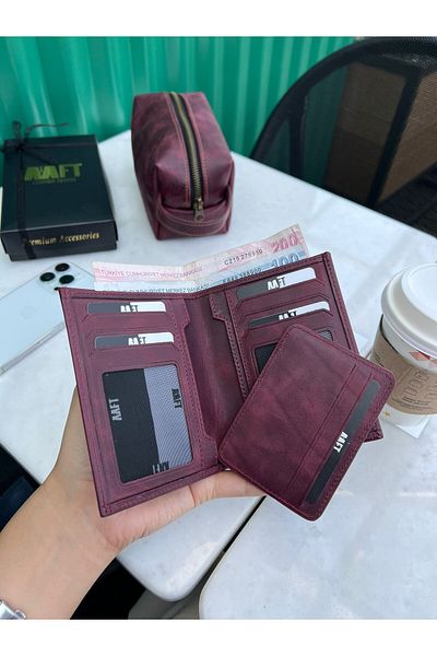 Deriza Gloria 1421 Men's Wallet - Burgundy Genuine Leather